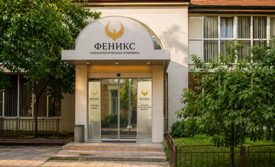 Вход в наркологическую клинику «Феникс» в Донецке